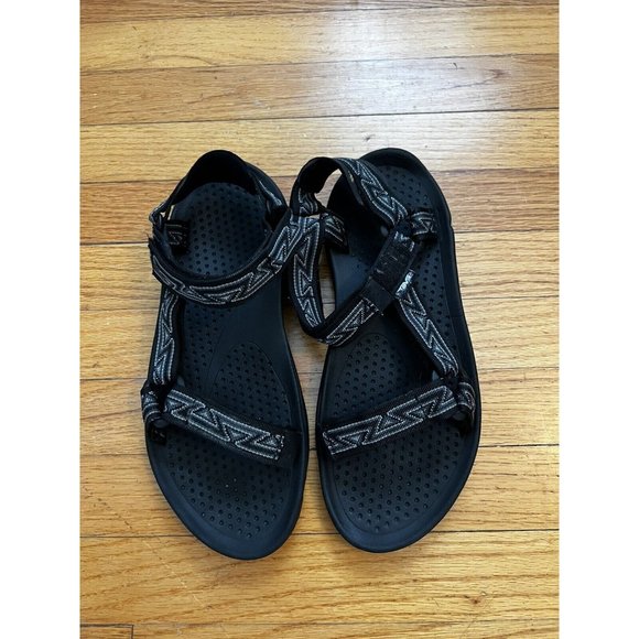 Teva Hurricane Mens Sz 10 Black Gray Outdoor Water Sport Hiking Sandals SN 6502